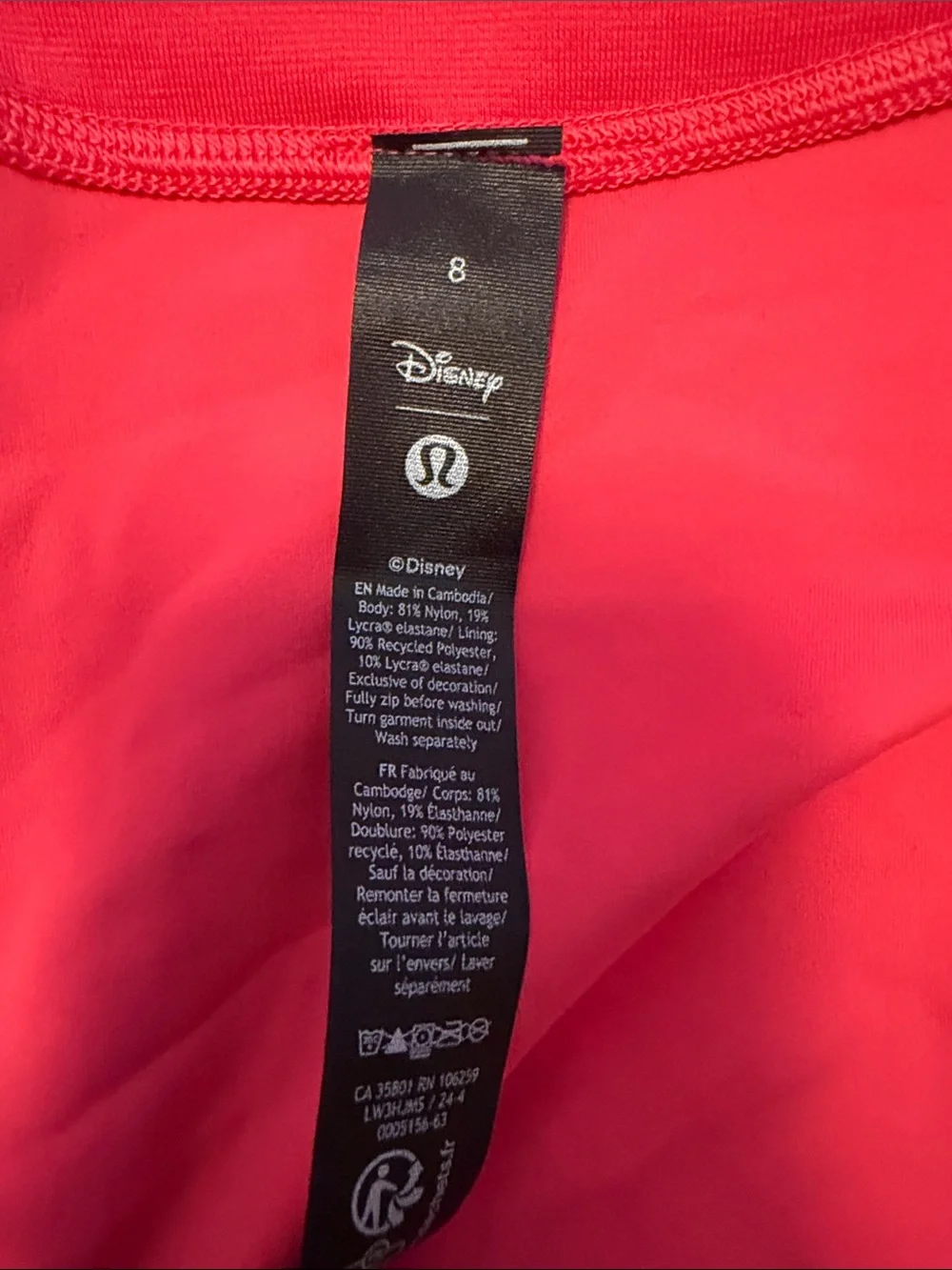 Coral Disney Lululemon High-Waist Active Leggings